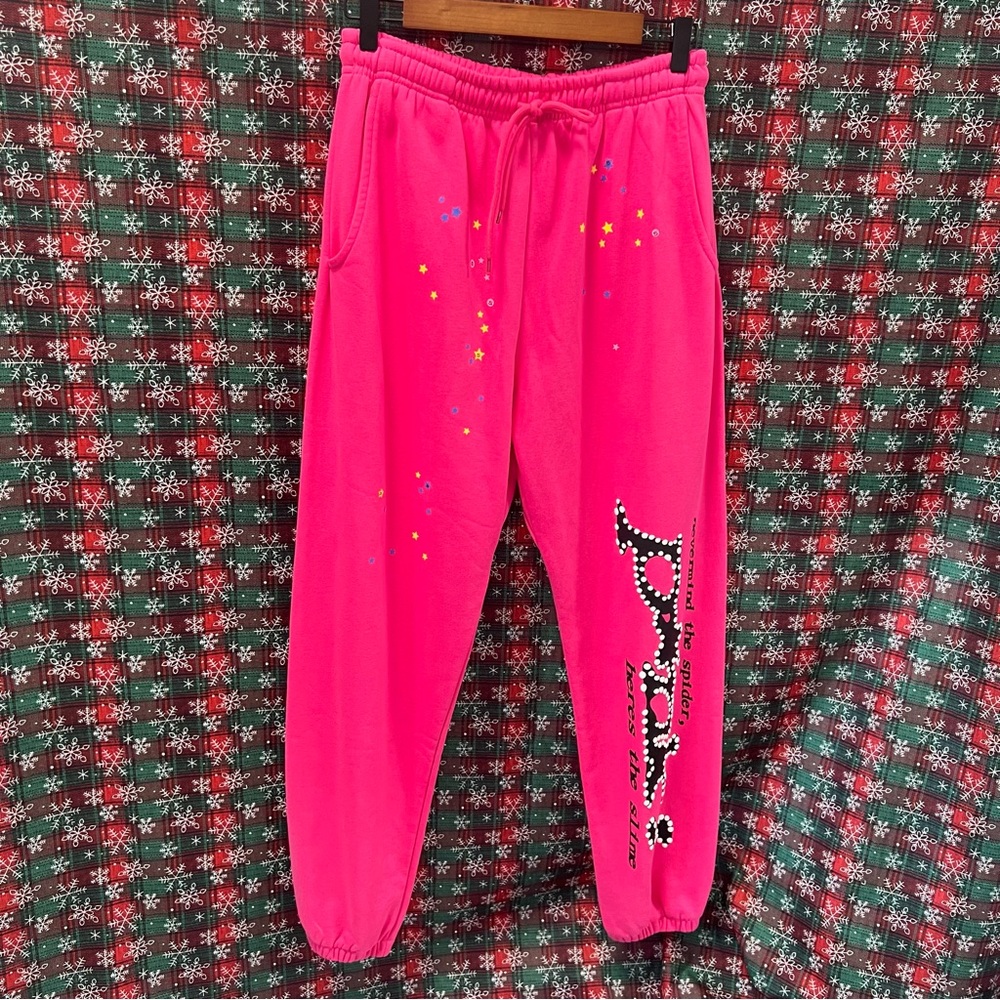 SPIDER. Women's pink sreatpants